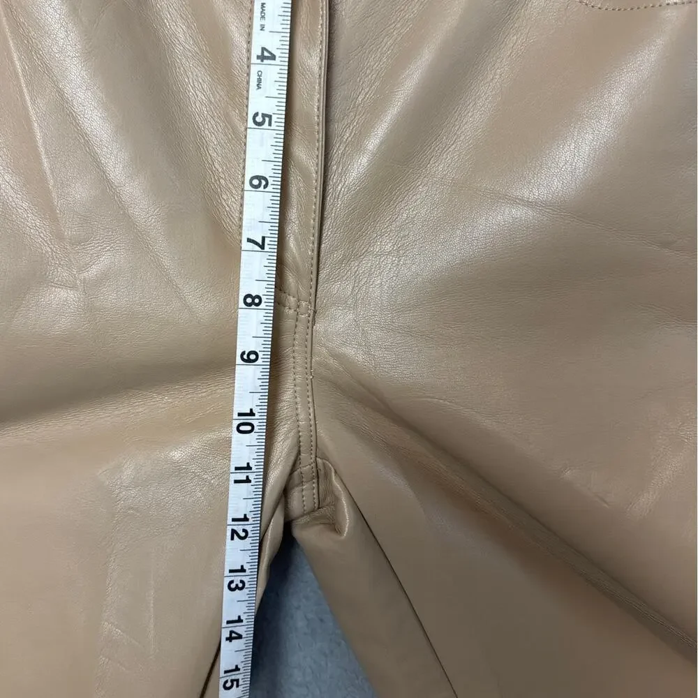 Aritzia Wilfred Melina Pant Saville Tan Vegan Leather High Rise Straight Leg 6